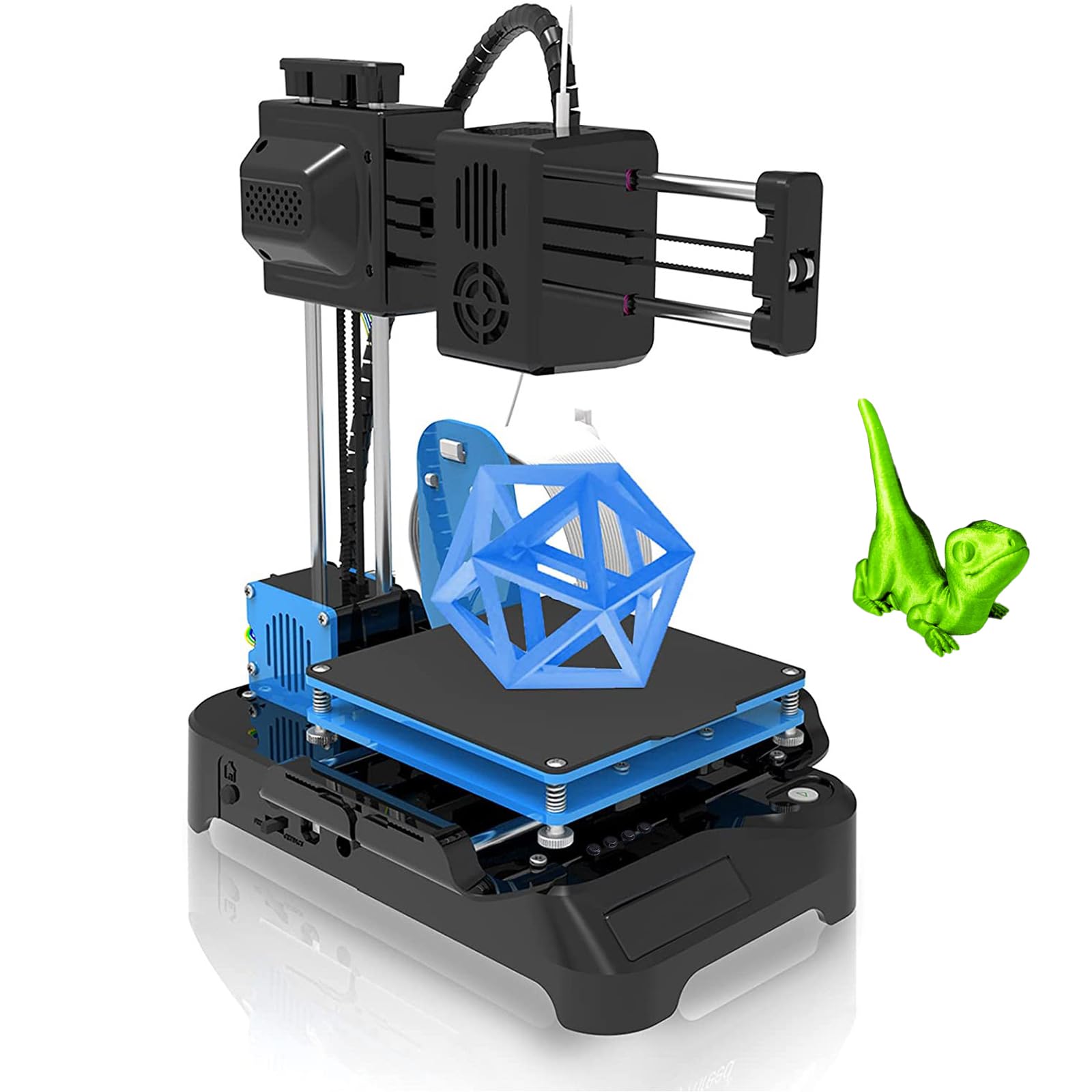 Stampante 3D, Stampante 3D Mini da Scrivania, Funzionamento Silenzioso, Stampante Senza Livellamento per Principianti, Bambini, Educazione Studentesca, Regalo, Stampa con Un Solo Tasto black