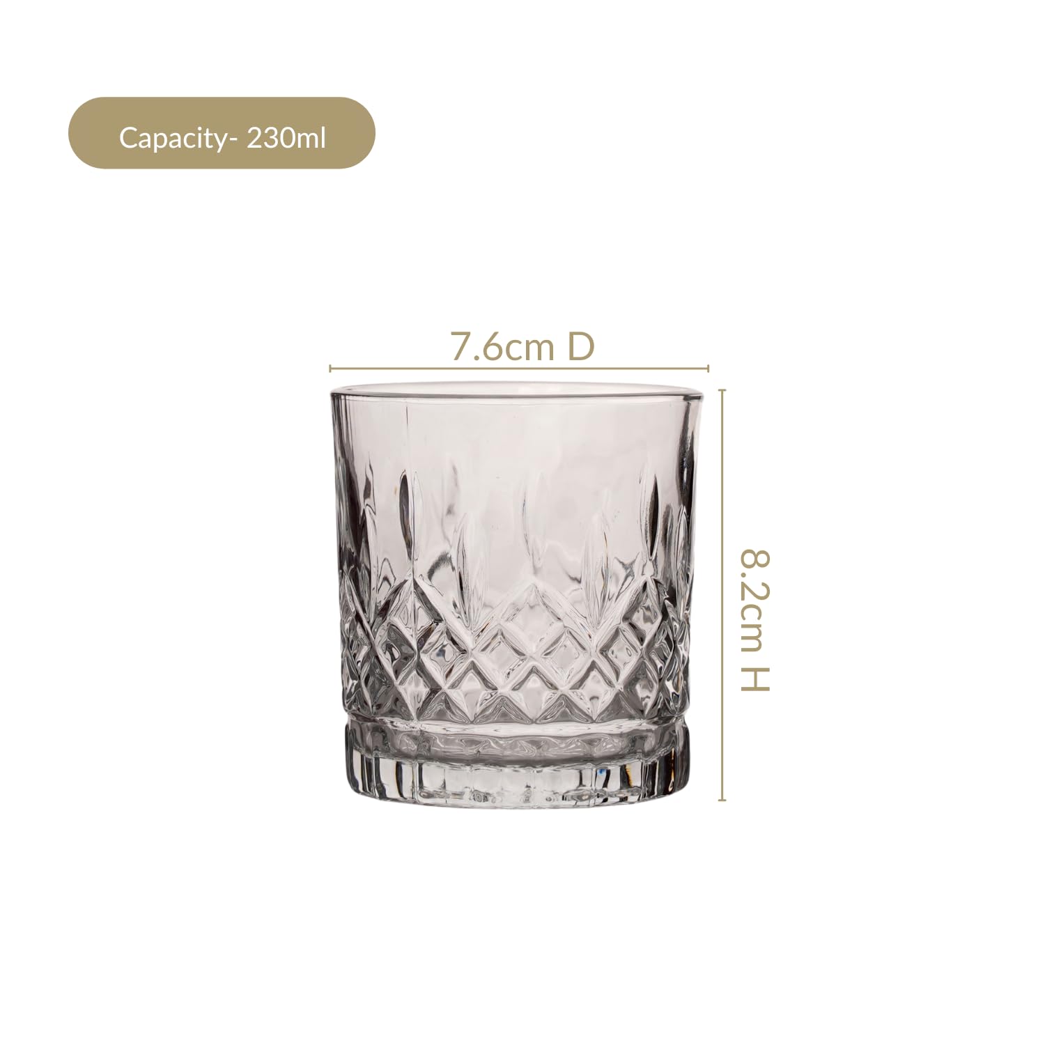 Prism Cut Whiskey Glasses - Set of 6 -5 Prism Cut Whiskey Glasses - Set of 6 -5