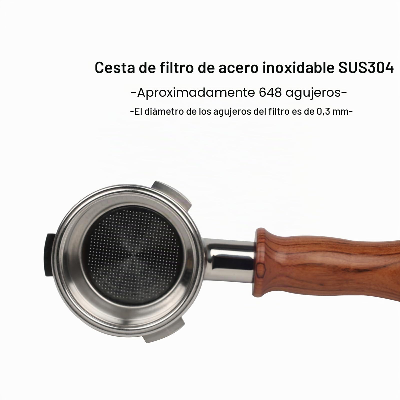 Portafiltro sin fondo de 58 mm, 3 orejas para cafetera espresso Cecotec Barista Maestro/Casabrews Ultra de 58 mm, con tres orejas de 4,9 mm de grosor