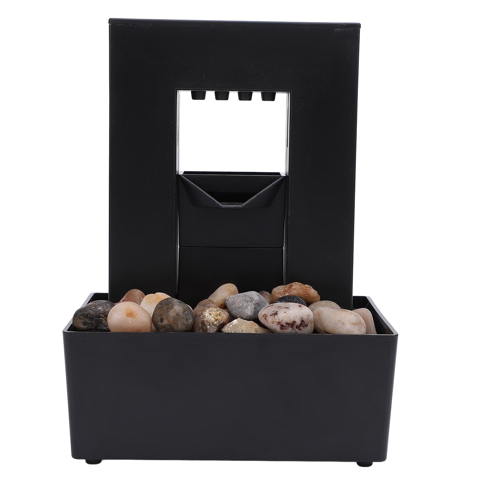 Fuente de Agua de Mesa, Mini Fuente de Agua Interior con Batería Ligera y Guijarros, Fuente de Mesa Interior, Adorno de Fuente de Relajación de Sonido para Mesa, Oficina,