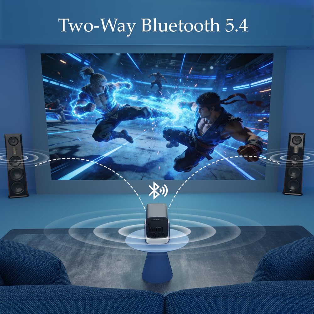 WZATCO Yuva Blaze Max Fully Automatic Official TV Native 1080P Projector 4k Ultra HD, 1800 ANSI, 18W Sound, WiFi 6, BT, Home & Room — Amazon image 9