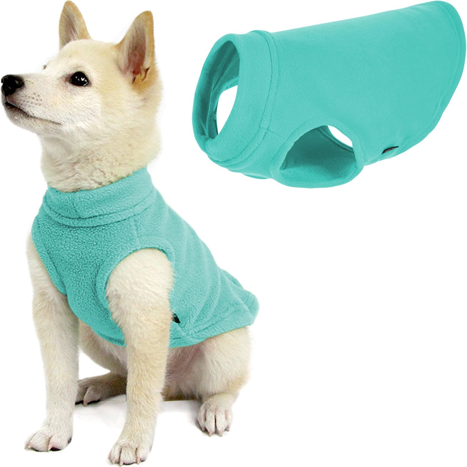 Gooby - Stretch Fleece Vest, Pullover Fleece Vest Jacket Sweater for Dogs, Mint, Medium
