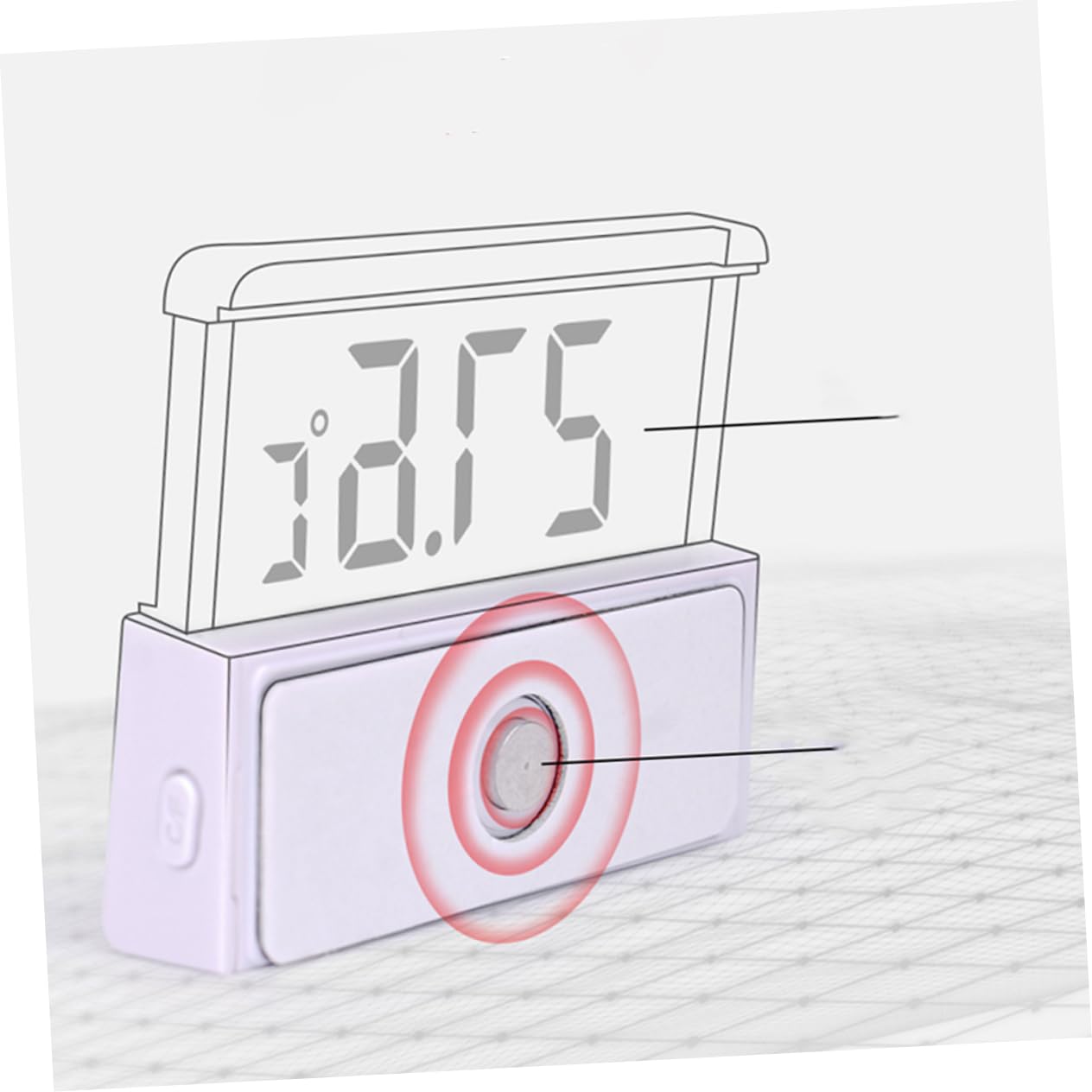 Kisangel 3St ABS-Thermometer aquarium thermometer aquarium termometro digital geführt Wassertemperaturmesser digitales Thermometer angelrolle Aquariumthermometer LED-Digitalthermometer Weiß