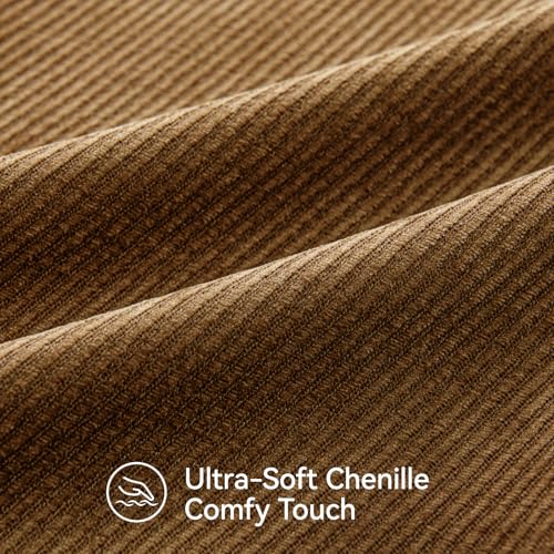Image of a moment Pack of 2 Decorative Chenille Throw Pillow Covers with Twill Cushion Covers for Sofa Living Room Couch Bed 18x18 Inch Warm Brown