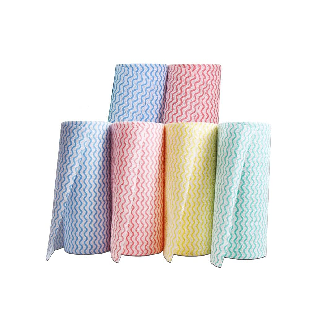 Dishcloth Scouring Pad Kitchen Absorbent Paper Cleaning Paper Towel Rolls Disposable Rags Absorbent Dishwashing Cloth Easy Clean Cloths