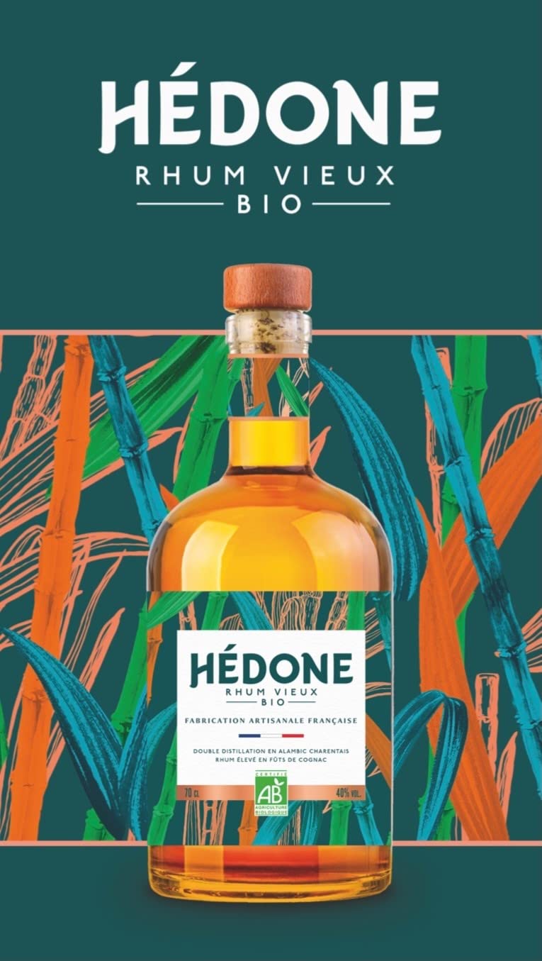 Hédone BIO Rhum Vieux Français 40° 70cl (Lot de 2)