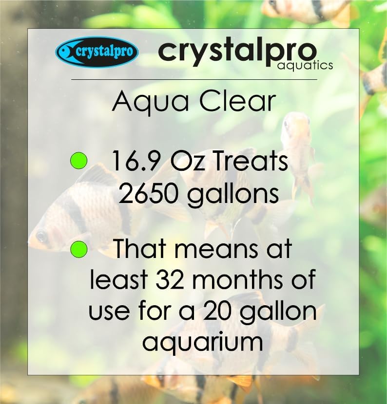 Miniatura 2 de Crystalpro Aqua Clear 16.9 oz  Trata 2650 galones  Clarificador de agua para peceras  Clarificador de agua de acuario para acuarios y estanques de