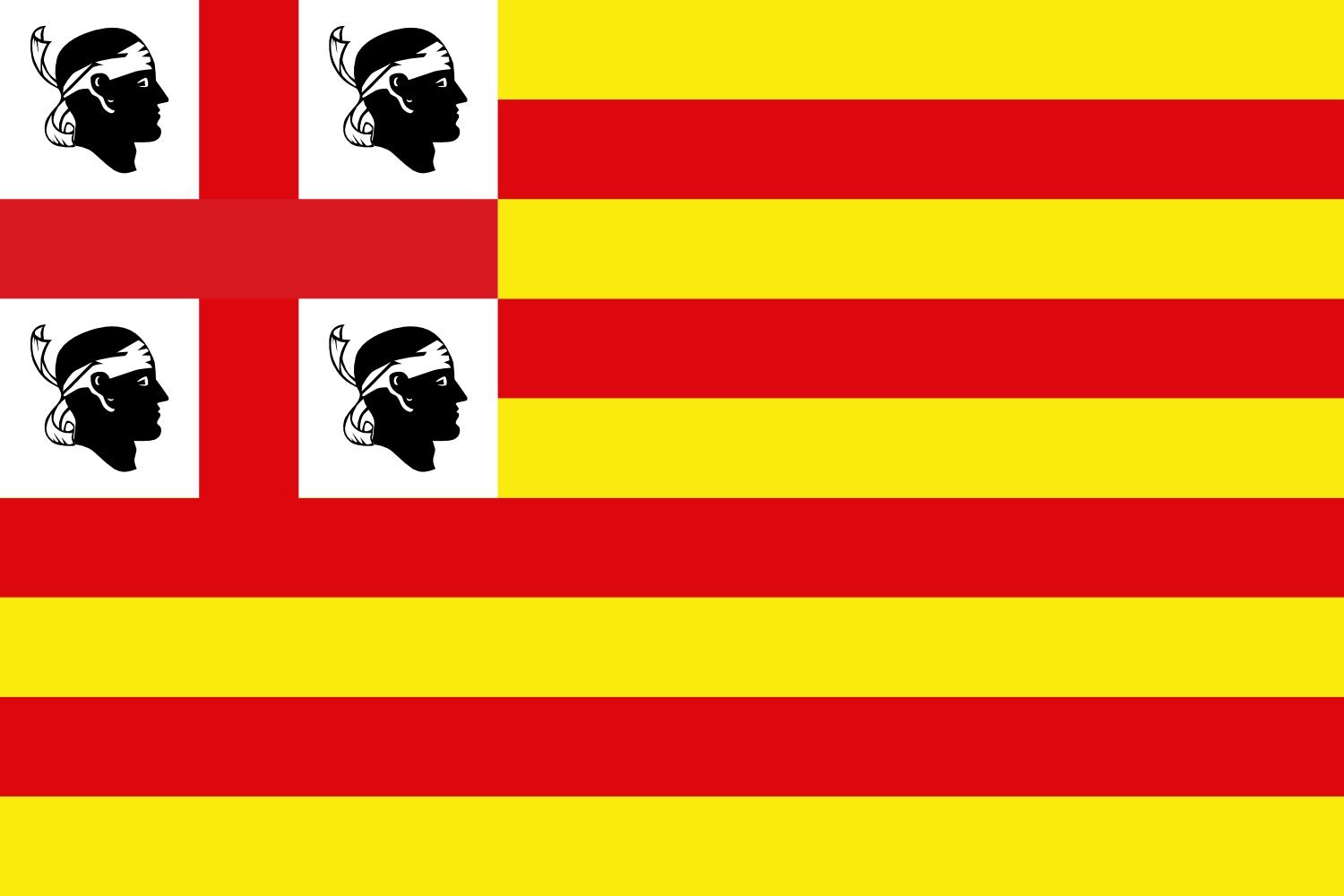 Ancient Flag of Sardinia drapeau paysage finitions premium pour mât