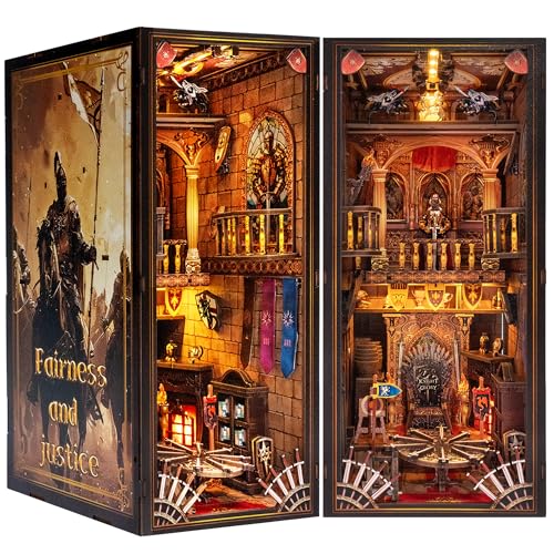 Book Nook Kit - Knight's Castle Dollhouse with Throne Room Scene, Miniature 3D Puzzle for...