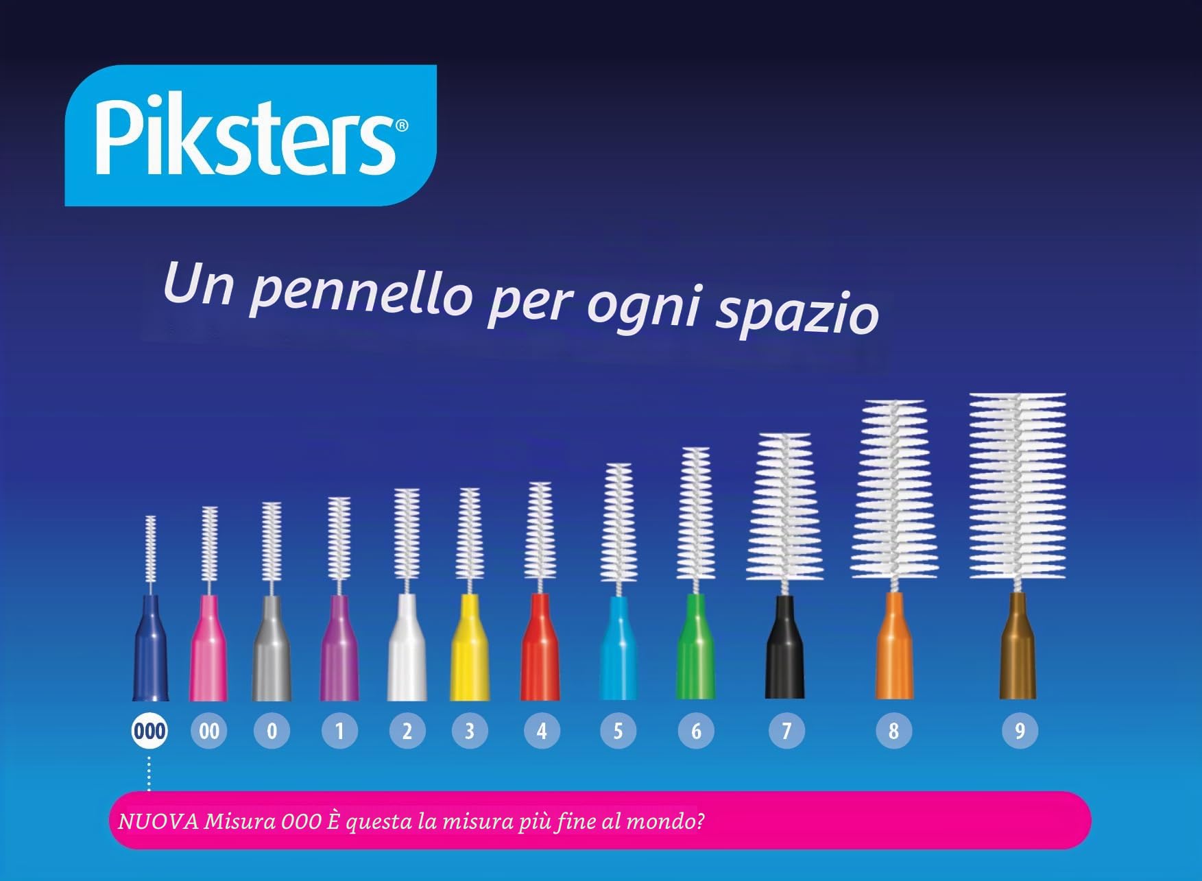 Piksters, scovolini interdentali, misura 7 (nero), confezione da 40 (lingua italiana non garantita)