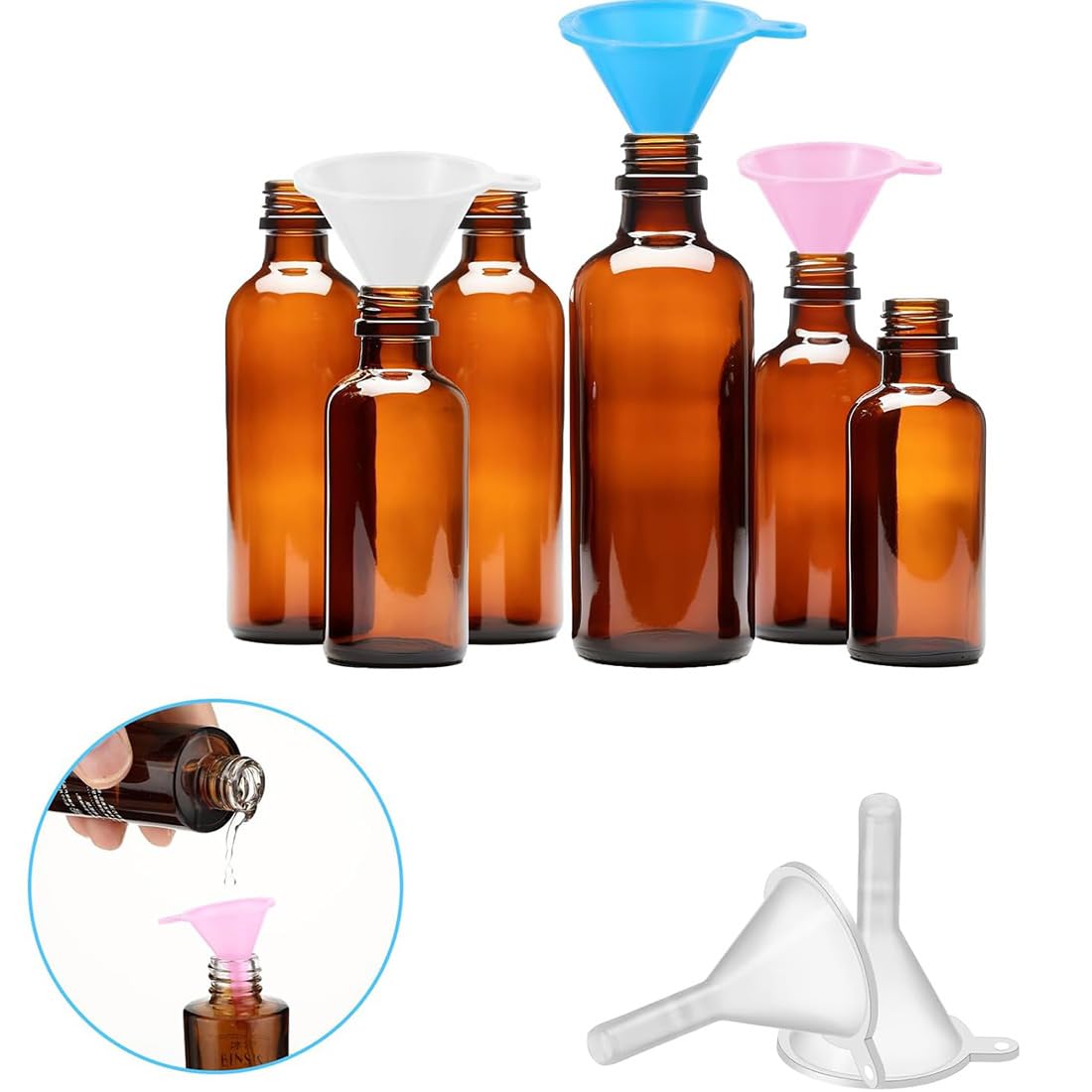 Imbuto piccolo,Piccolo imbuto in plastica, 12 pezzi, mini imbuto per riempire bottiglie, bicchieri, profumi, polveri, oli essenziali, shampoo, sabbia, bottiglie da laboratorio