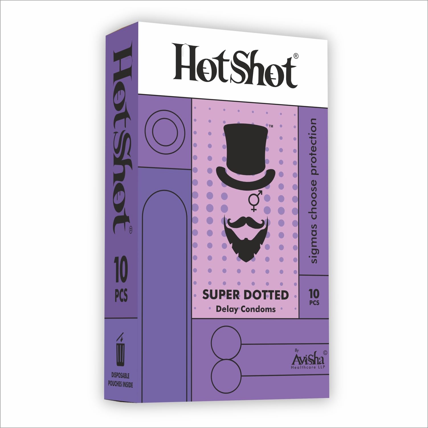 HOT SHOT Super Dotted Extra Time Condom for Men -10 Count
