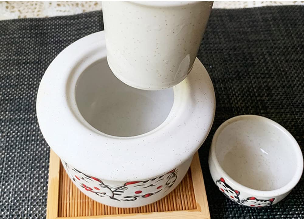 Sake Cups Made In Japan 3-in-1 Lucky Cat Sake Set - Ceramic