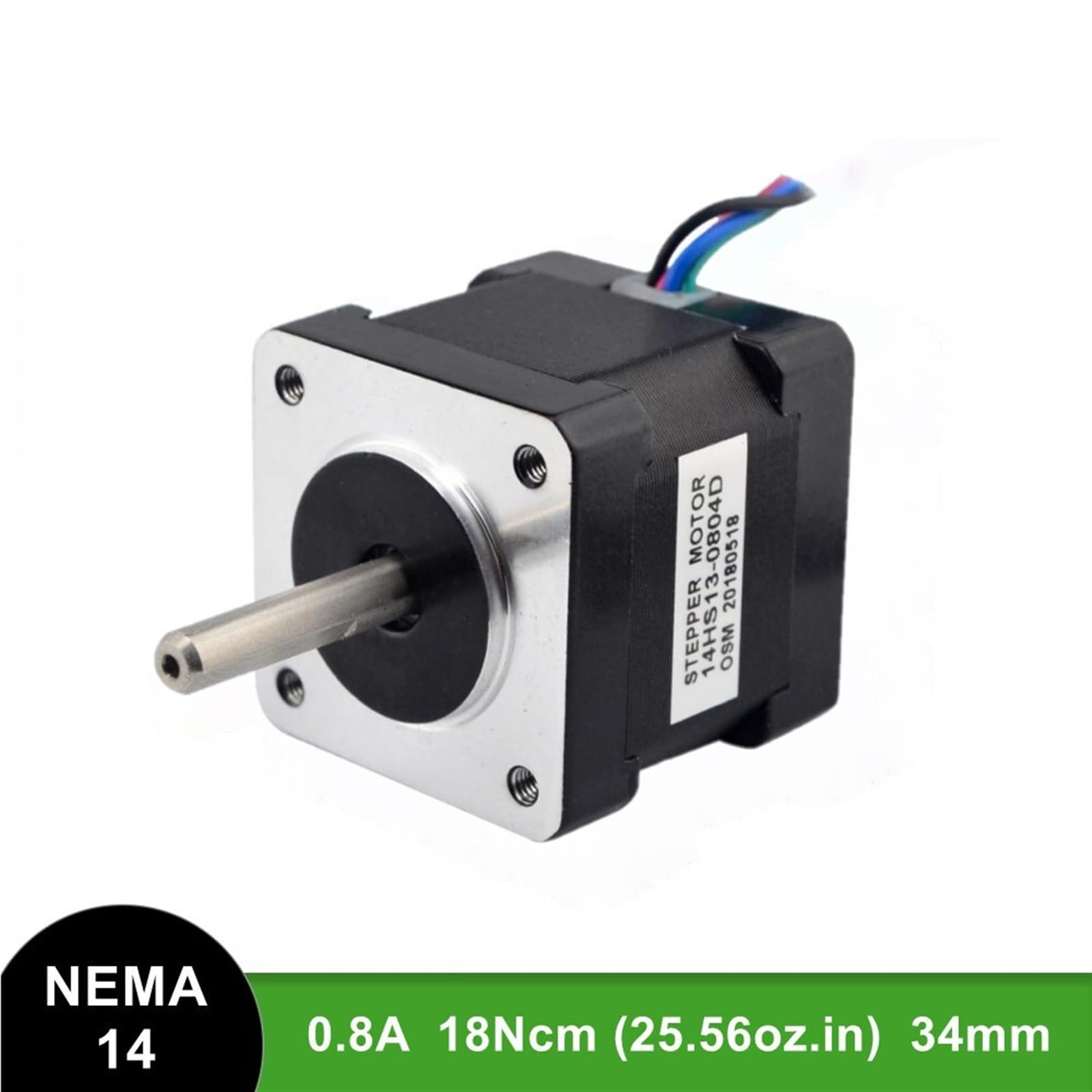 Doppelwellen-Schrittmotor 4 s 34 mm 1,8 Grad 18 Ncm 0,8 A Schrittmotor 14HS13-0804D 1 Stück Spezialmotor