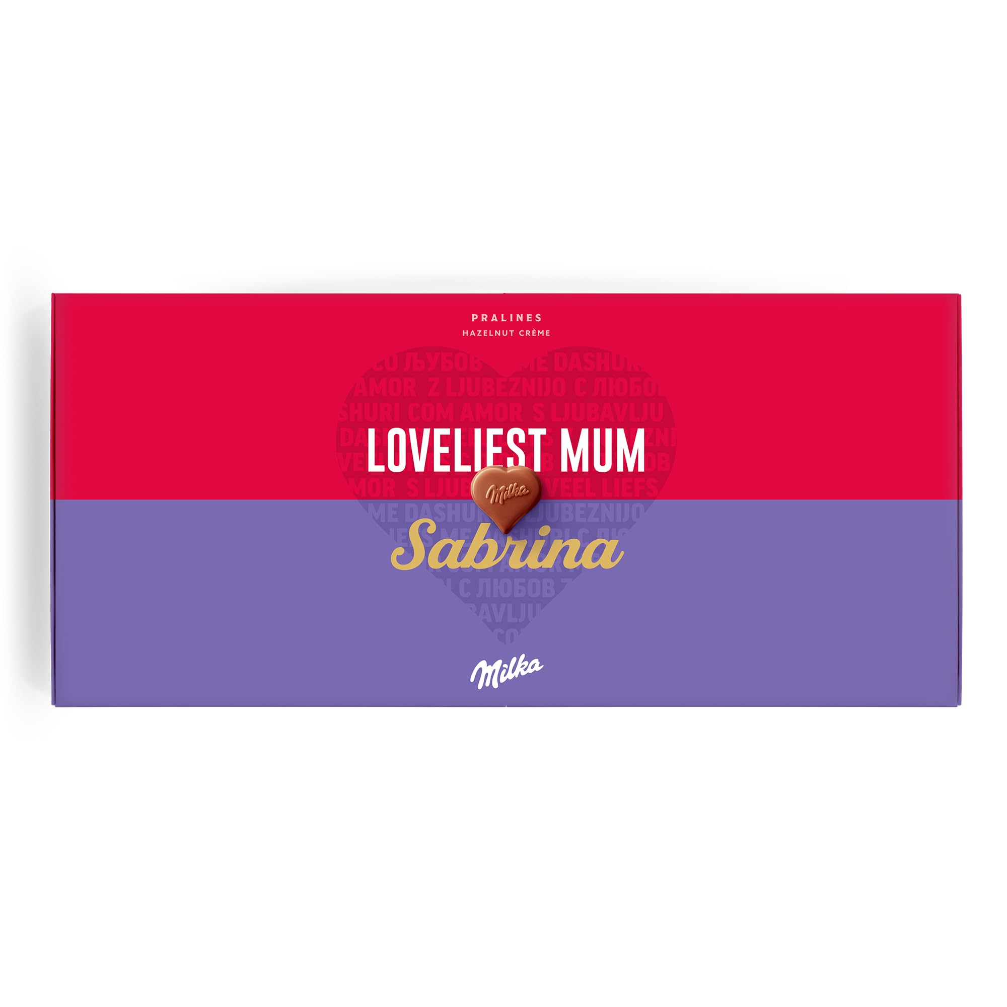 Milka Schokolade Personalisiert - Heart-shaped chocolates, chocolate gifts with hazelnut nougat cream filling (220 gram, Milka)