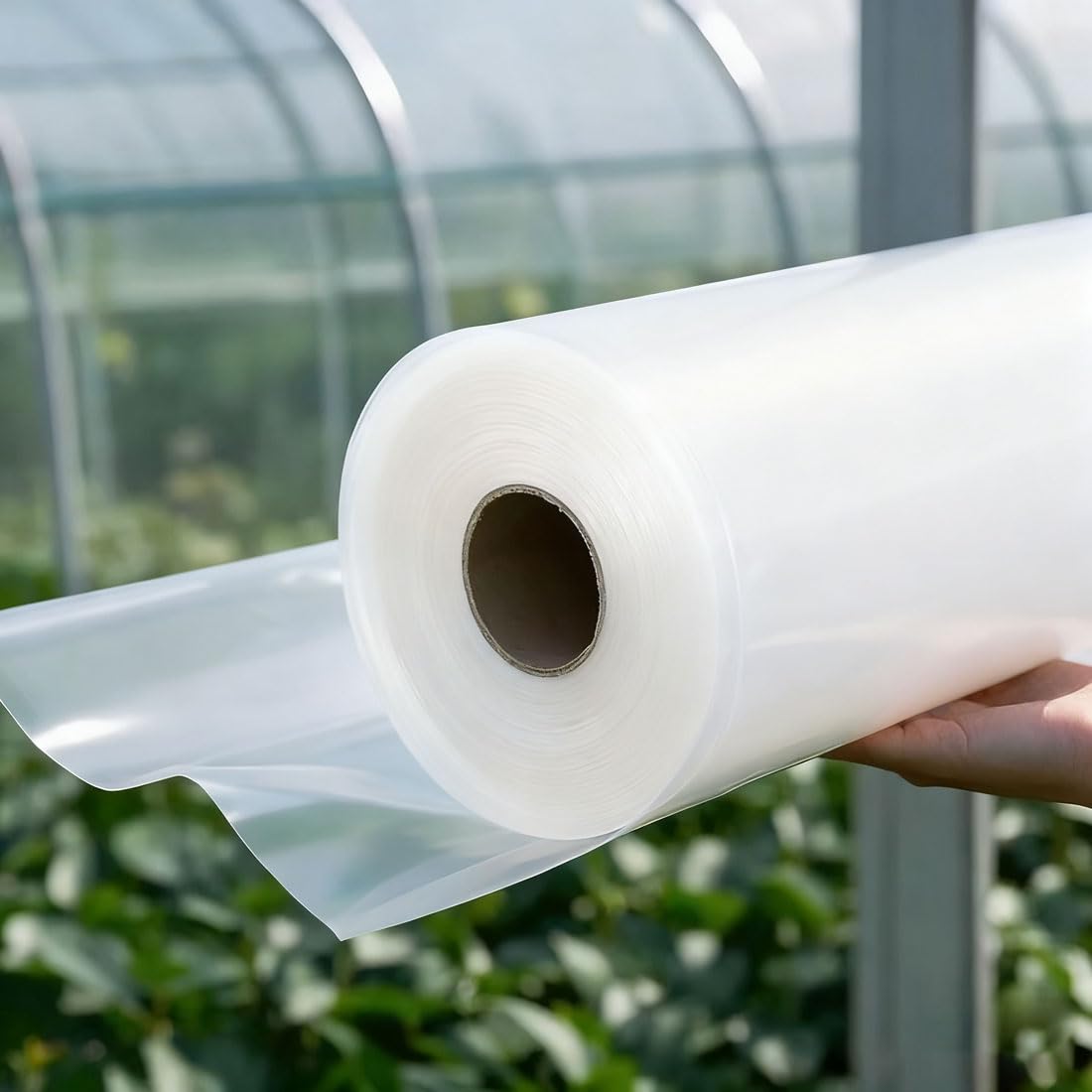 Bâche de Serre en Polyéthylène, Film de Jardinage pour Serre 12S Résistante aux UV, Intempéries et Déchirures Pour projets industriels, Jardin et Culture Protégée P(Size:3x20m/9.84x65.6ft,Color:Blanc)