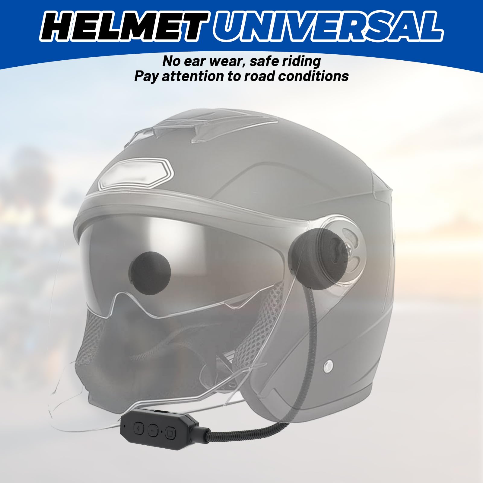 Bluetooth Casque Moto Bluetooth BT5.3,Mains Libres sans Fil | Équitation Écouteurs,Microphone de Contrôle D'appel pour Casque,Parleur de Musique,ÉcouteurMicrophone pourMoto Sport Cyclism
