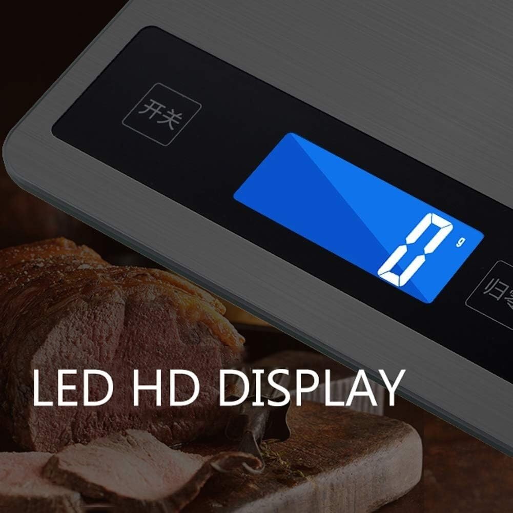 Báscula de Cocina Báscula electrónica para repostería doméstica Modelo Triple Báscula de Alimentos Mini de precisión Recargable a Prueba de Agua (15 kg/1 g)