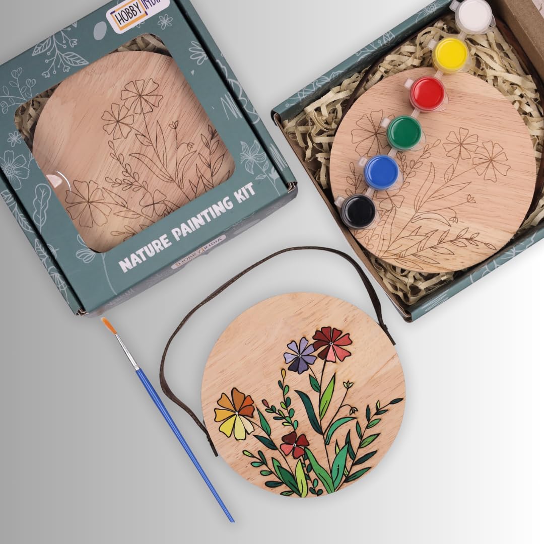 HOBBY INDIA DIY Natural Flower Pine-Wood Nature Kits for Art & Crafts Painting Kit for Adults | Hanging Decorations (B0DGDB8C1V) Amazon Price History, Amazon Price Tracker