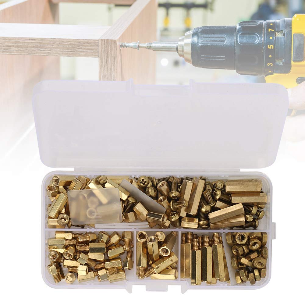 Standoff Spacer, 180pcs M-4 Brass Standoff Spacer Pillar Nut Screws Male Female Hex Pillar Set Replacement Accessories for Home Appliances Equipment-image-41