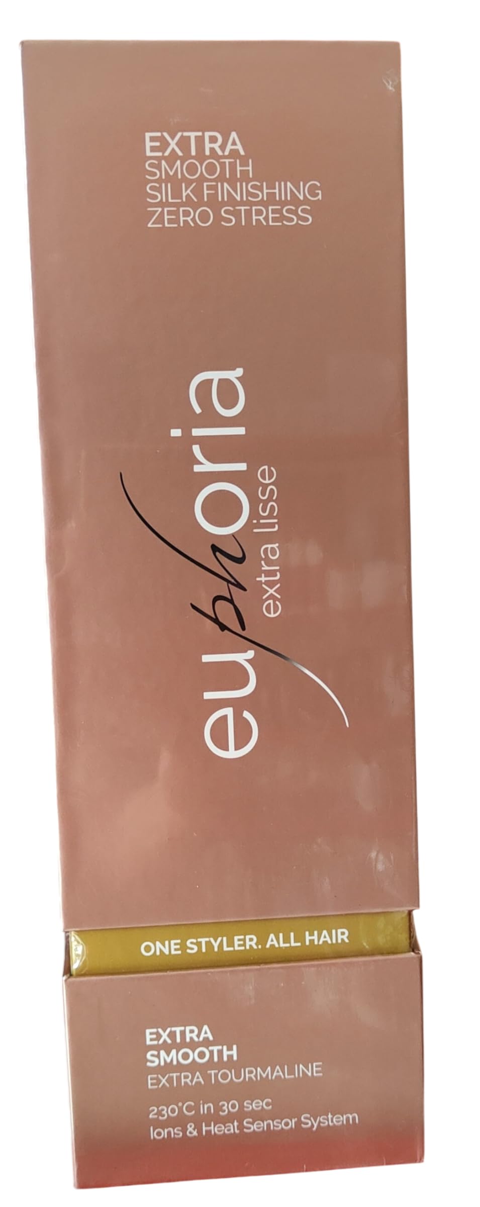 HAIRON Euphoria Jewel EXTRE LISSE - ROSE GOLD, Piastra per Capelli Professionale, con Generatore di Ioni e Piastre in Tormalina e Cristalli D’Argento, Temperatura max. 230°C.