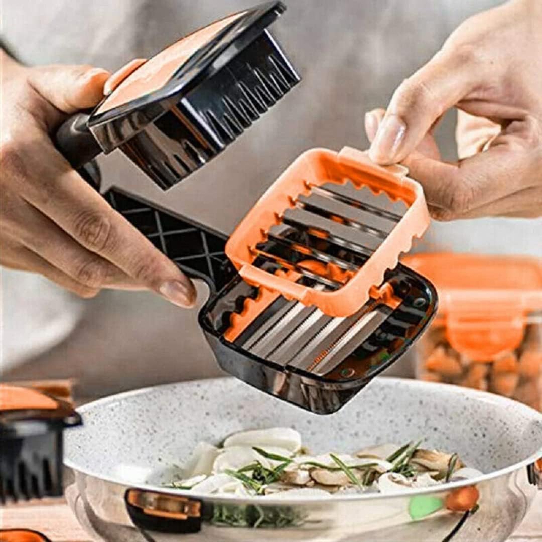 peltonVegetable Dicer Chopper 5 in 1 Multi-Function Slicer Vegetable & Fruits Cutter, Dicer Grater & Chopper, Peeler with Container Onion Cutter Kitchen Accessories