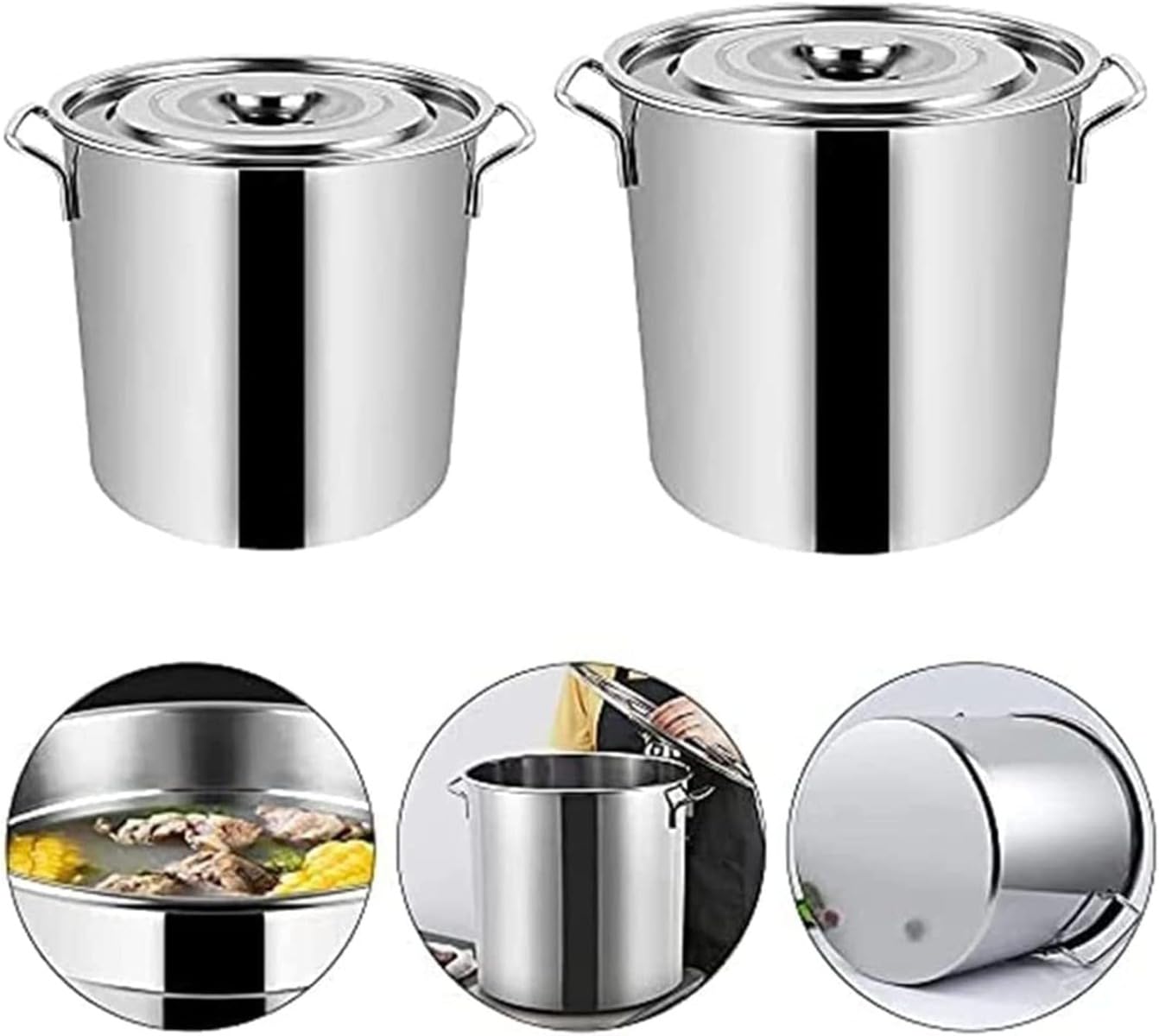 寸胴各種あります。 寸胴鍋 IH対応 約7L 21cm 業務用 ニューキングデンジ （ ガス火