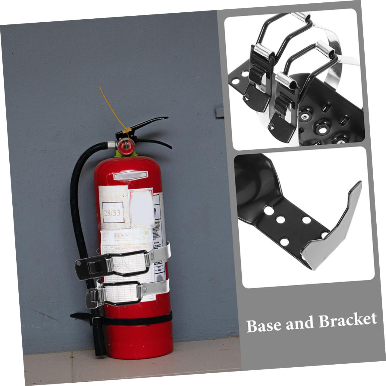 SHINEOFI 2 Soportes para Extintor de Incendios de Pared, Hierro y Acero Inoxidable, Resistentes al Desgaste, para Colgar y Almacenar en Casa