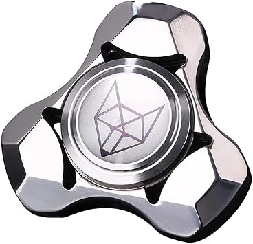 Anti-Anxiety Fidget Spinner, Fox3 Handheld Hand Toys, Kinetic Desk Sensory Toy, Metal Finger Spinning for Adults & Kids, Stress Relief Spinner Silver