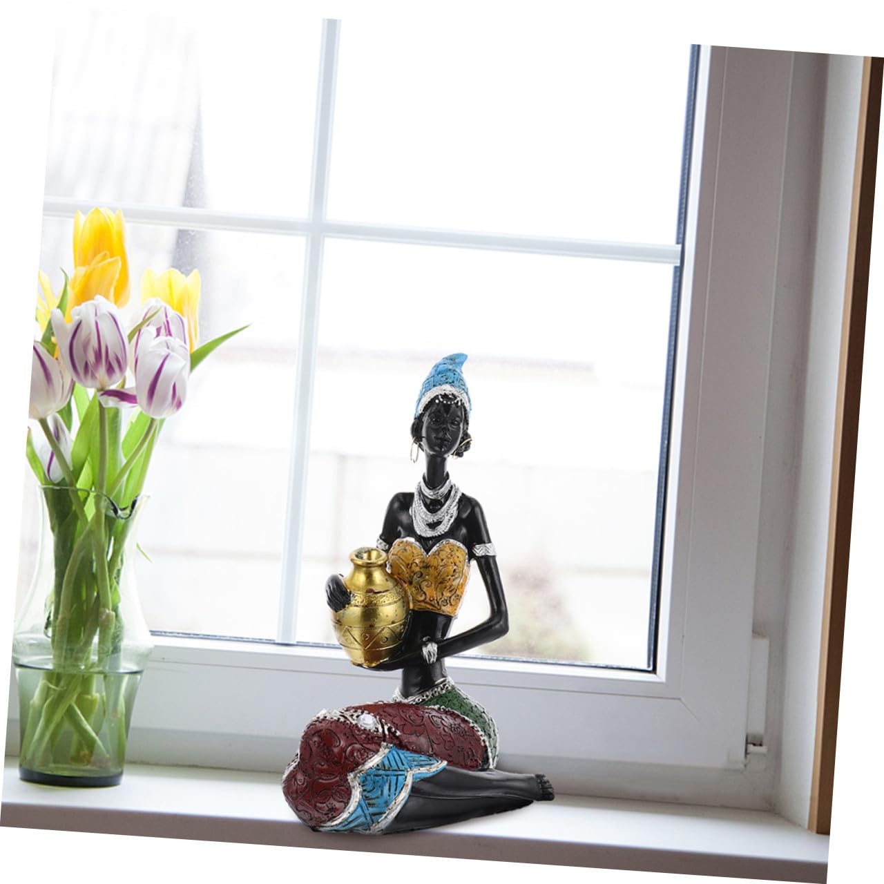 LIFKOME Statuetta Decorativa Etnica da Interni 2 Pezzi in Resina | Lavorazione Accurata, Stile Unico, per Scene Decorative e Ambienti Domestici, come Ornamento da Collezione