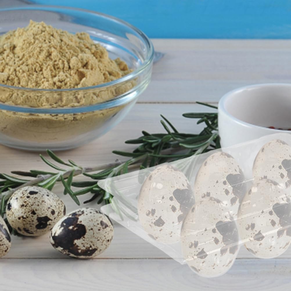 100pcs Quail Egg Holder: 6-count Egg Cartons Bulk - Disposable Carton Tray for Refrigerator - Clear Storage Container/Box Portable & Stackable