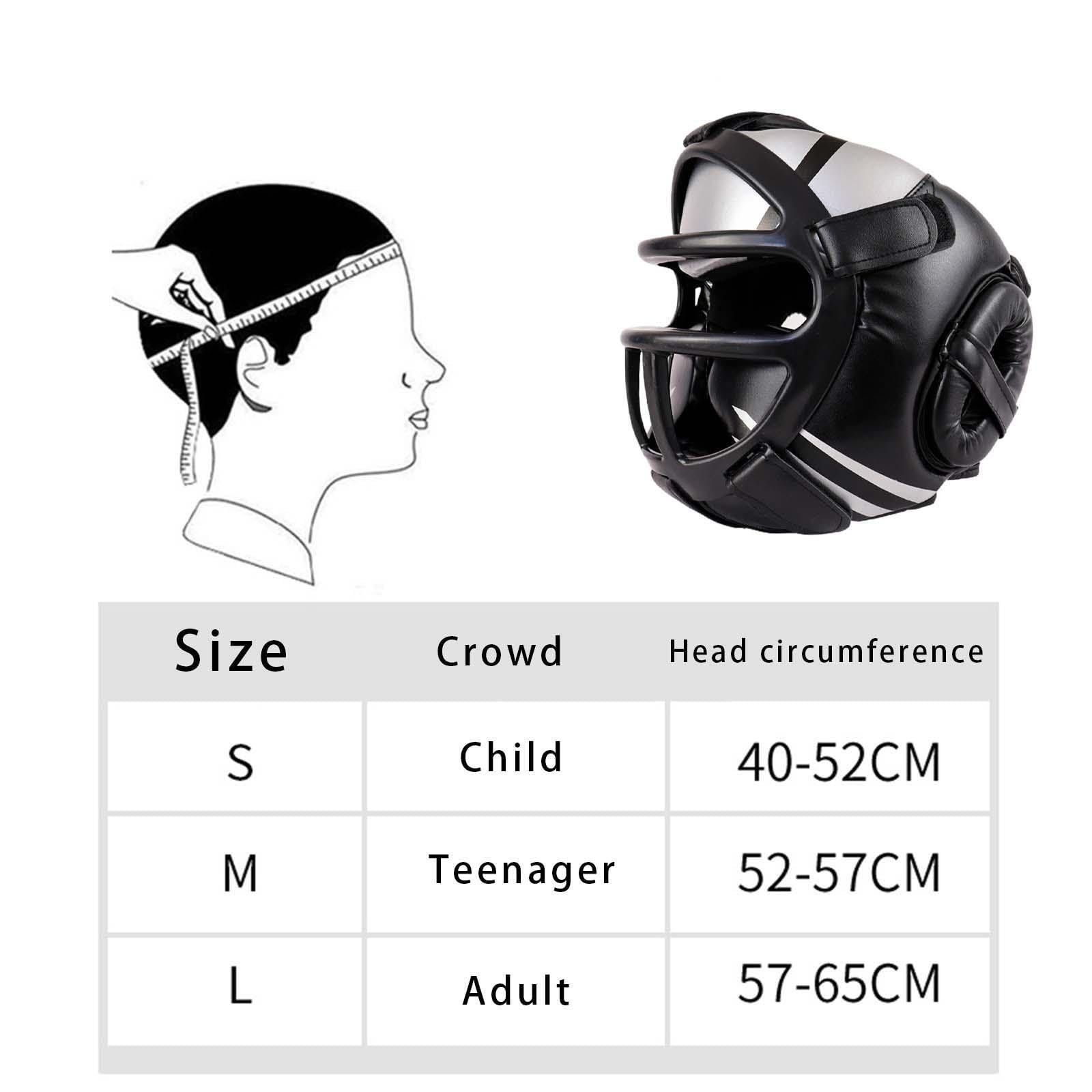 Casco de Boxeo Casco de Boxeo Niños Adultos Hombres Mujeres Niños Niñas Equipo de protección de Taekwondo Ajustable Acolchado Previene Lesiones