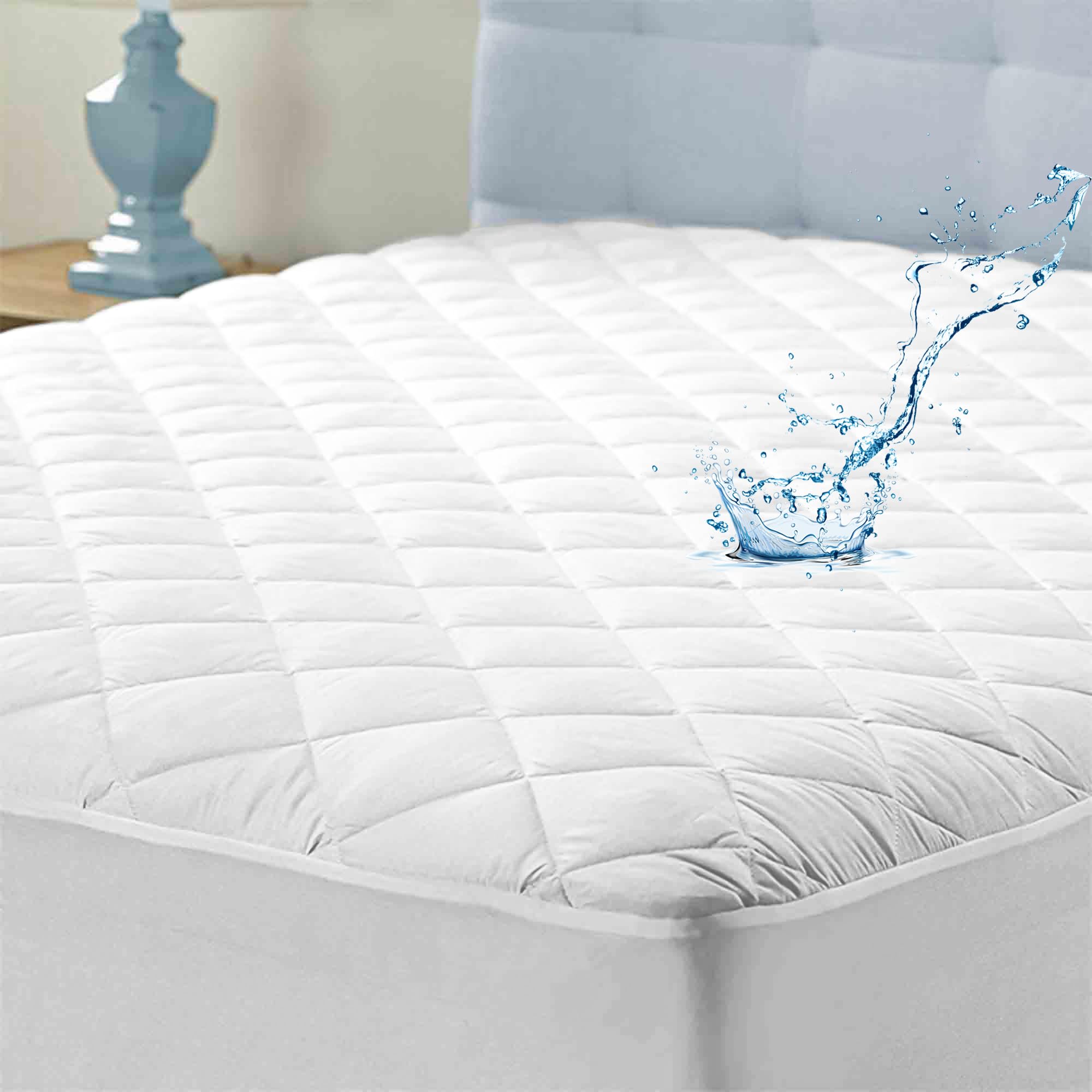 Ayka 100% Waterproof Cotton Quilted Mattress Protector King Size Breathable Hypoallergenic Noiseless Ultra Soft Fitted Bed Protector 72x72 inch Mattress/Bed Cover (King 72x72 inch | 6x6 ft, White)