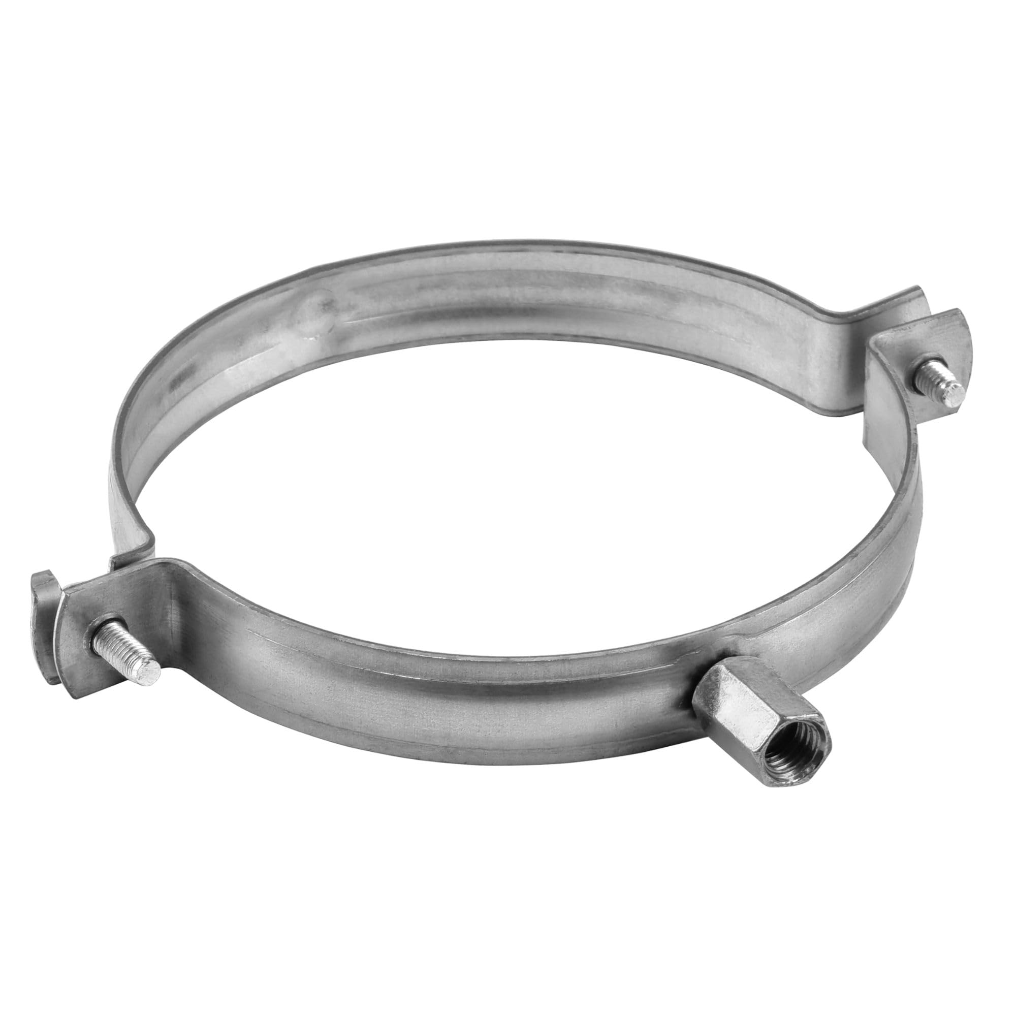 Turvent Silver 5 Inch Pipe Hanger - Galvanized Steel Mounting Bracket - Duct Clamp With M8/M10 Thread - Metal Support Brackets For Ducting Hvac System