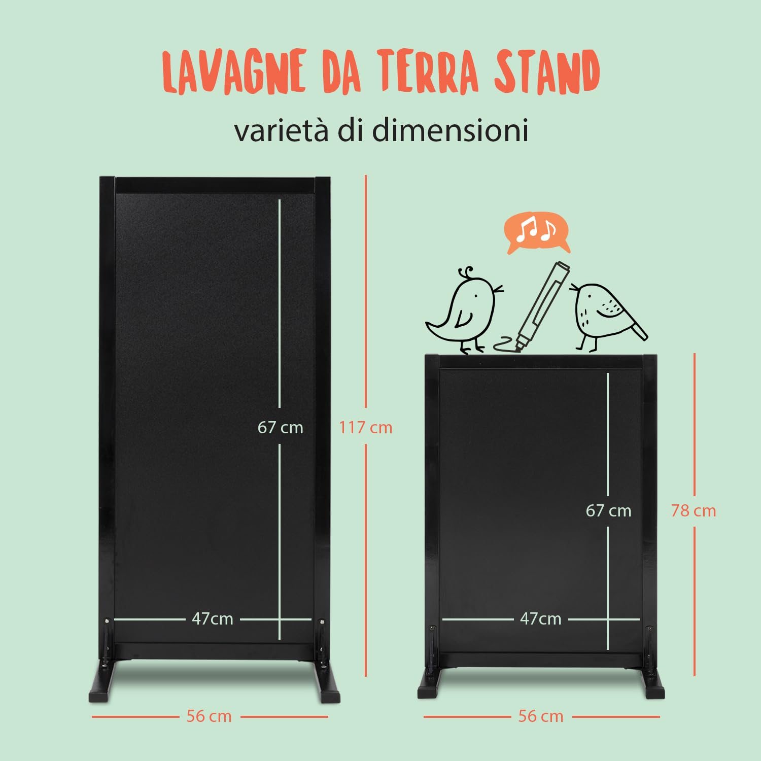 SECURIT - Lavagna Da Terra Stand Bifacciale In Legno Di Pino - Per Pennarelli A Gesso Liquido - Per Caffè, Ristoranti, Bar, Negozi - 56x78 cm - Colore Nero
