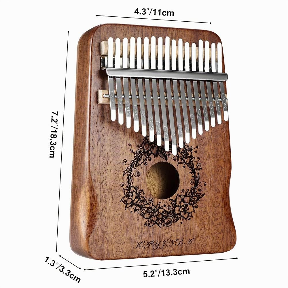 Kalimba Daumenklavier mit 17 Tasten, Mahagoni, tragbar, Mbira Sanza, Musikliebhaber, Geschenk für Kinder, Anfänger, mit Stimmhammer, Klaviertasche, Lernanleitung (natürlich)