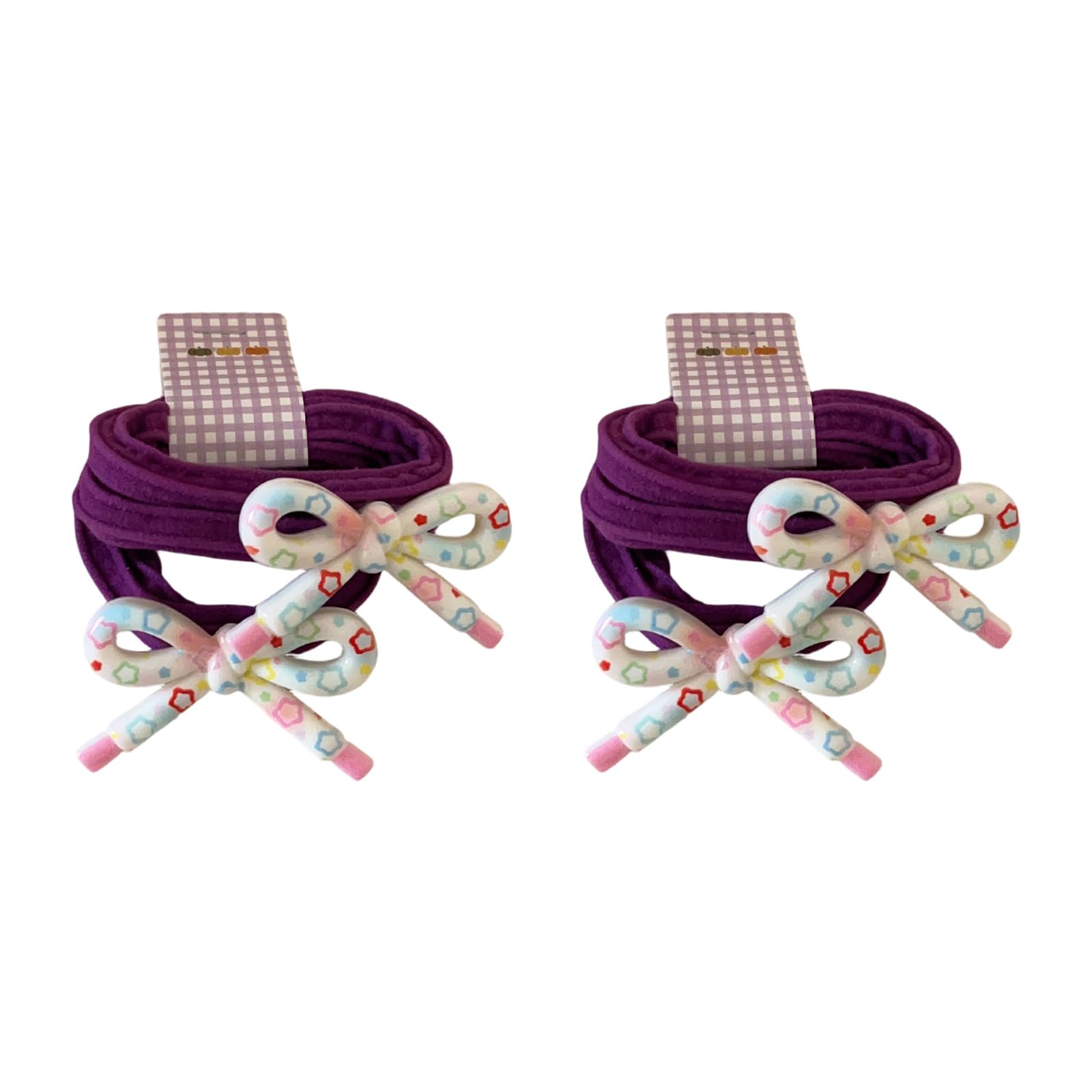 YUXITA 2 Piece Floral Bowknot Hair Ties Resin Nonslip Lightweight Hair Accessories For Women Girls