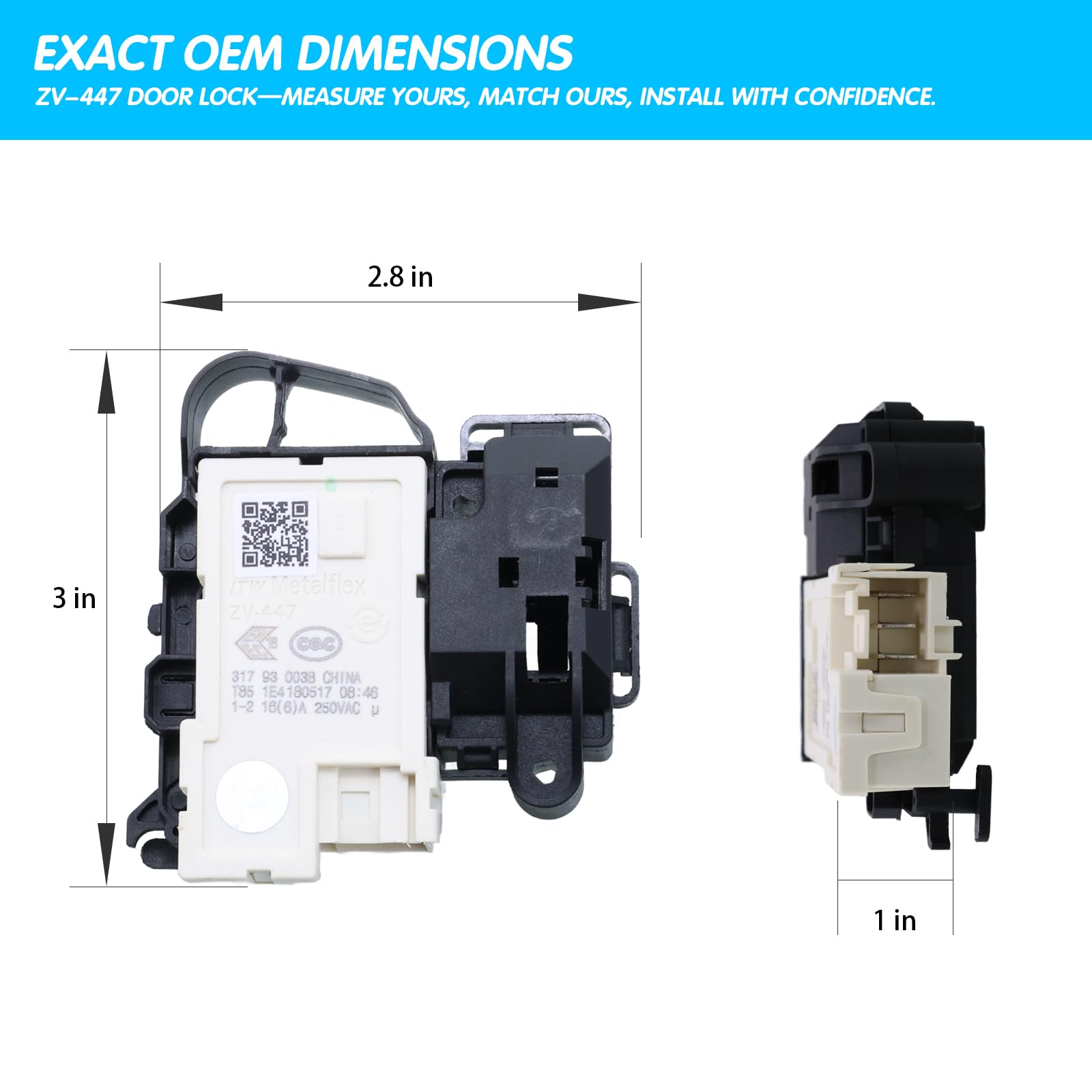 Amazon.com: ZV-447 110 VAC Washer Door Lock Assembly – Washing
