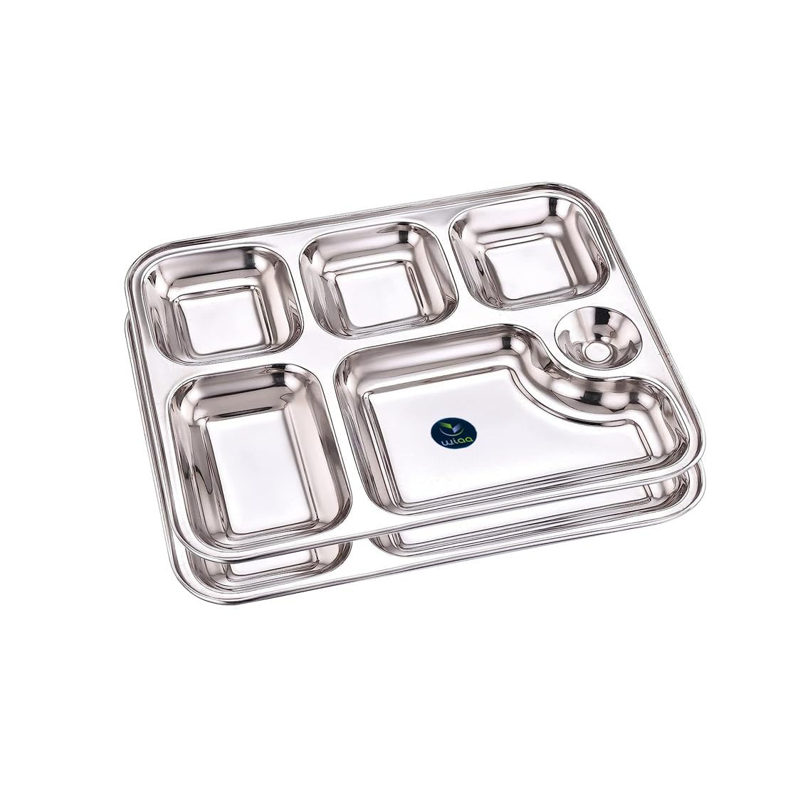 WIAA Stainless Steel 6 Partition Plate for Dinner Lunch, Mesh Plate, Compartment Plate - Thali (Set of 6) (B0CYC8T6FF) Amazon Price History, Amazon Price Tracker