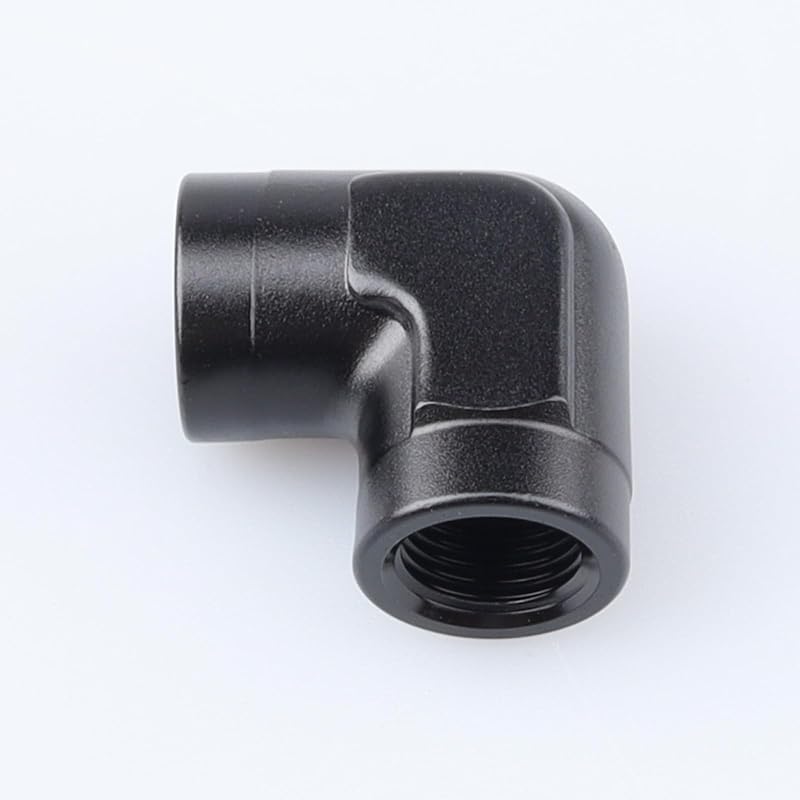 Conector Cotovelo 90° 1/8 NPT Fêmea-Fêmea AC PERFORMANCE em Alumínio Preto – 1 unidade