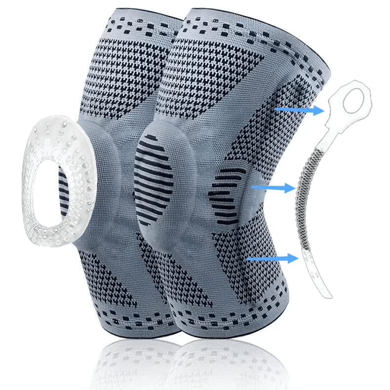 2pcs Ultra Knee Elite Knee Compression Sleeve, Knee braces for knee pain-With silicone and spring support,Knee Compression Sleeve Support for Men Womenâ€¦