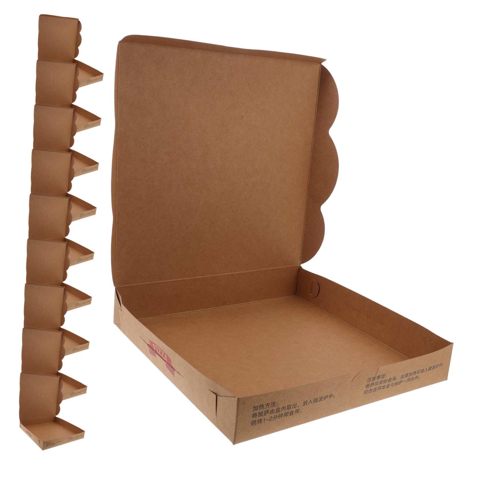 PRETYZOOM 20 Cajas de Cartón para Pizza, Cierre Seguro, Uso Versátil, Papel, para Comida para Llevar y Pasteles, Paquete de 20 Unidades