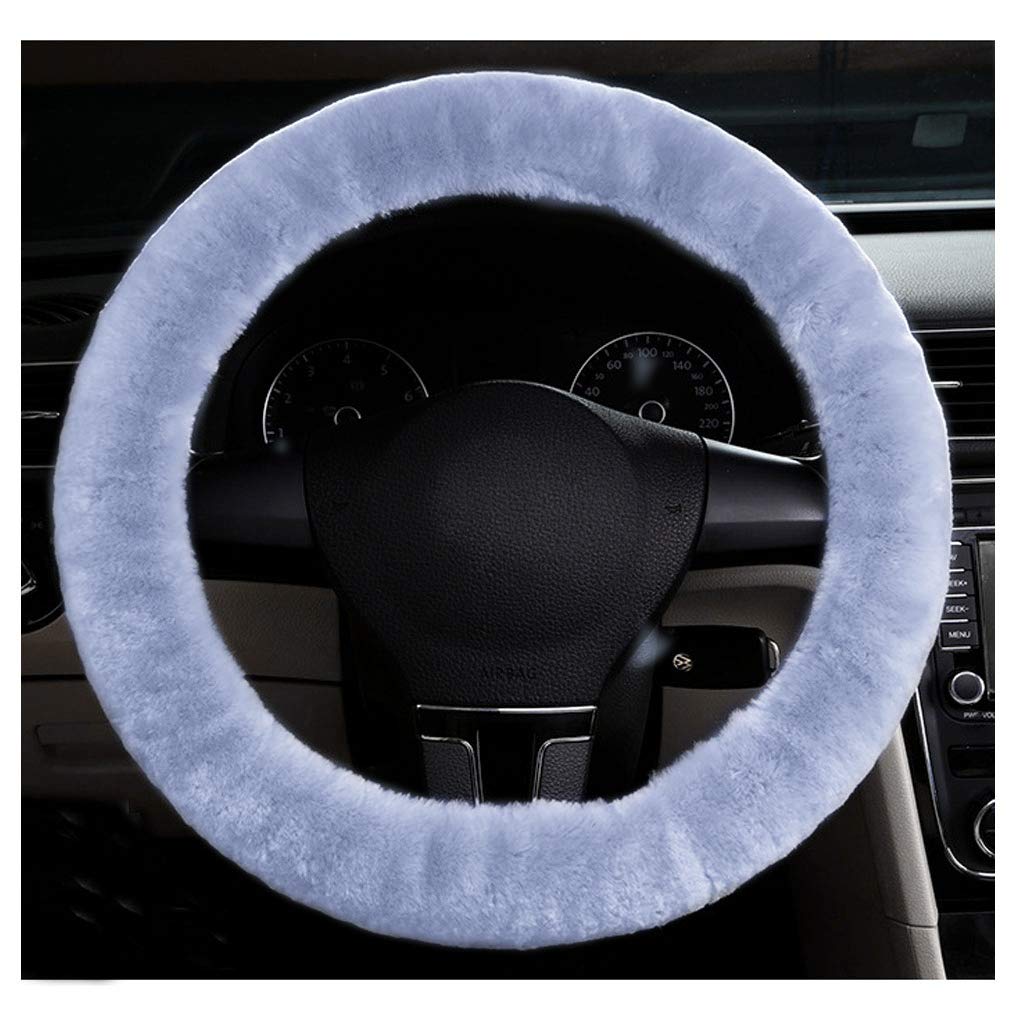 Universal Fluffy Plush Steering Wheel Cover - Soft, Warm & Thick - Anti Slip - Winter Car Interior Accessory