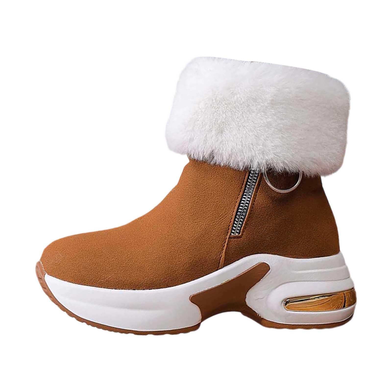 Generico Stivali Da Neve Donna Impermeabili Antivento Doposci Termiche Dopo Sci Calde Scarpe Da Neve Con Fodera Stivaletti Imbottiti Scarponi Per All'Acqua Trekkin Antiscivolo Snow Boots