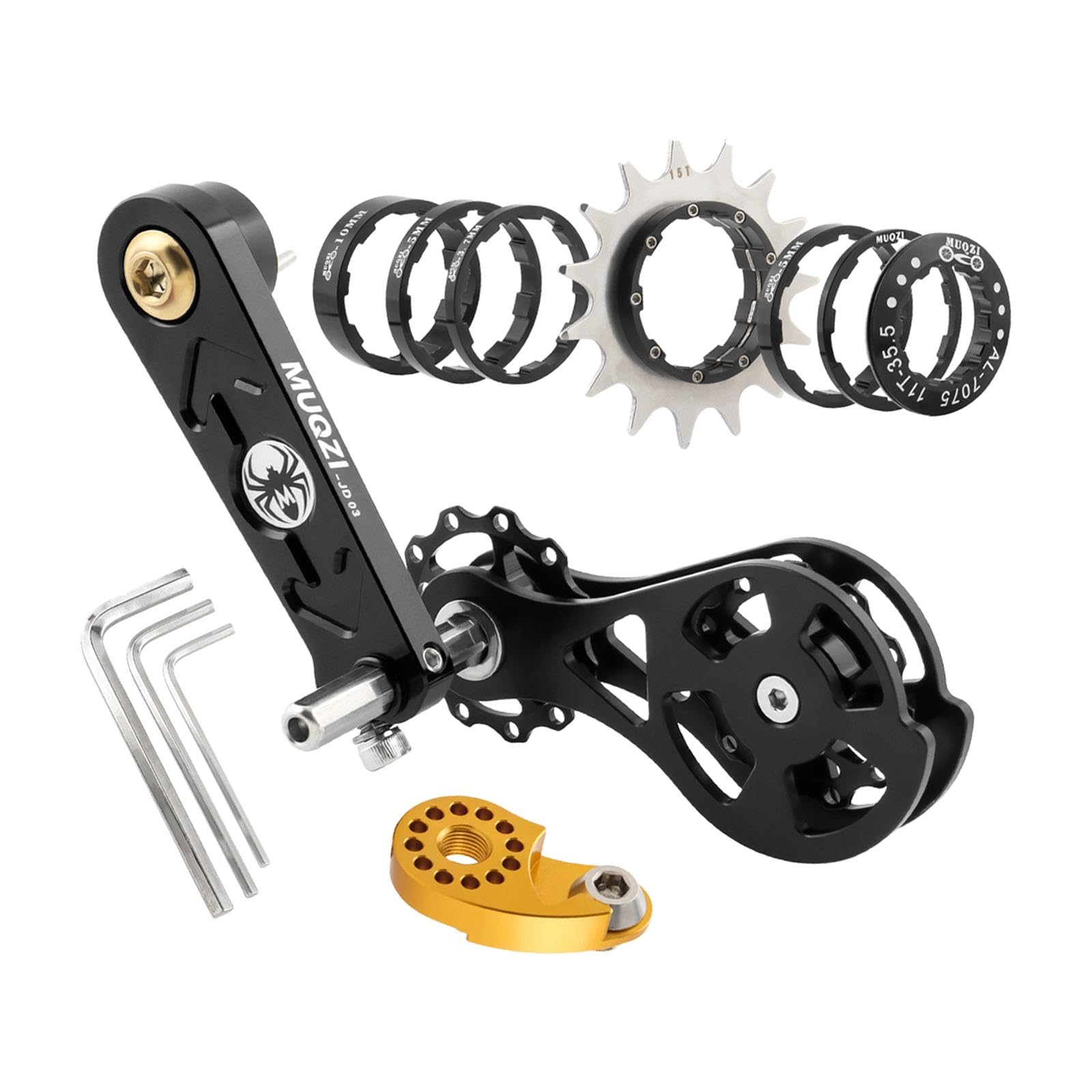 Bike Cadena Tensionador Kit de Conversión Espaciadores Cassette Llaves Aleación de Aluminio Regulador de Par Adecuado para Ciclismo Al Aire Libre Tall