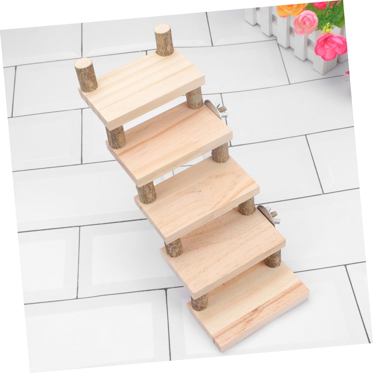 BESPORTBLE Parrot Bird Ladder Toy Hamster Climbing Toy Set for Cage Bird Ladder for Large Birds (5 Ladders Style A)