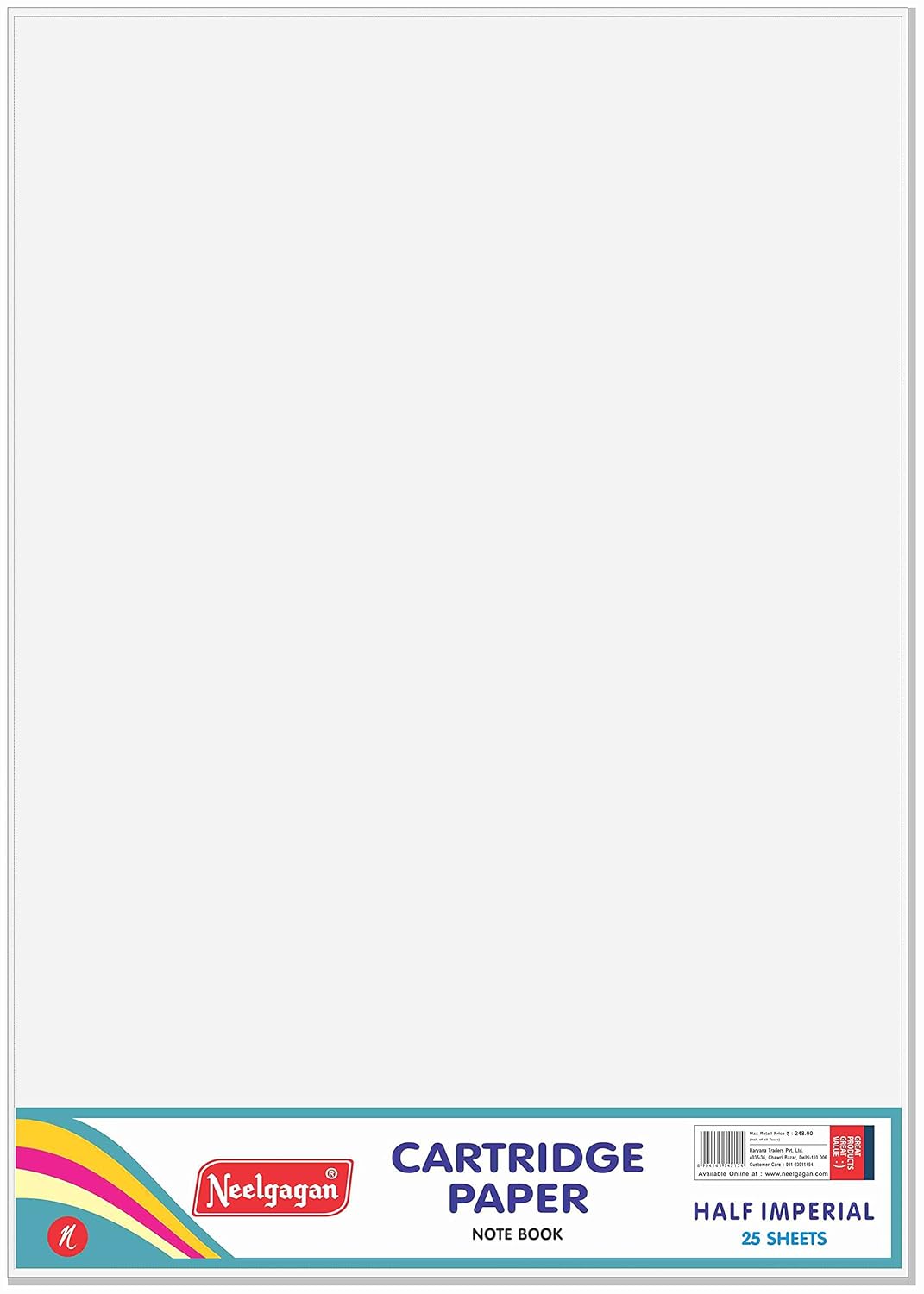 Neelgagan White Cartridge Paper Half Imperial Size 25 Sheets, (140