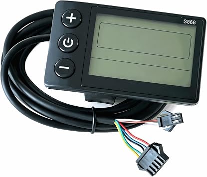S866 Ebike LCD Display 24V 36V 48V for 22.2mm/0.9in Handlebars with SM Plug