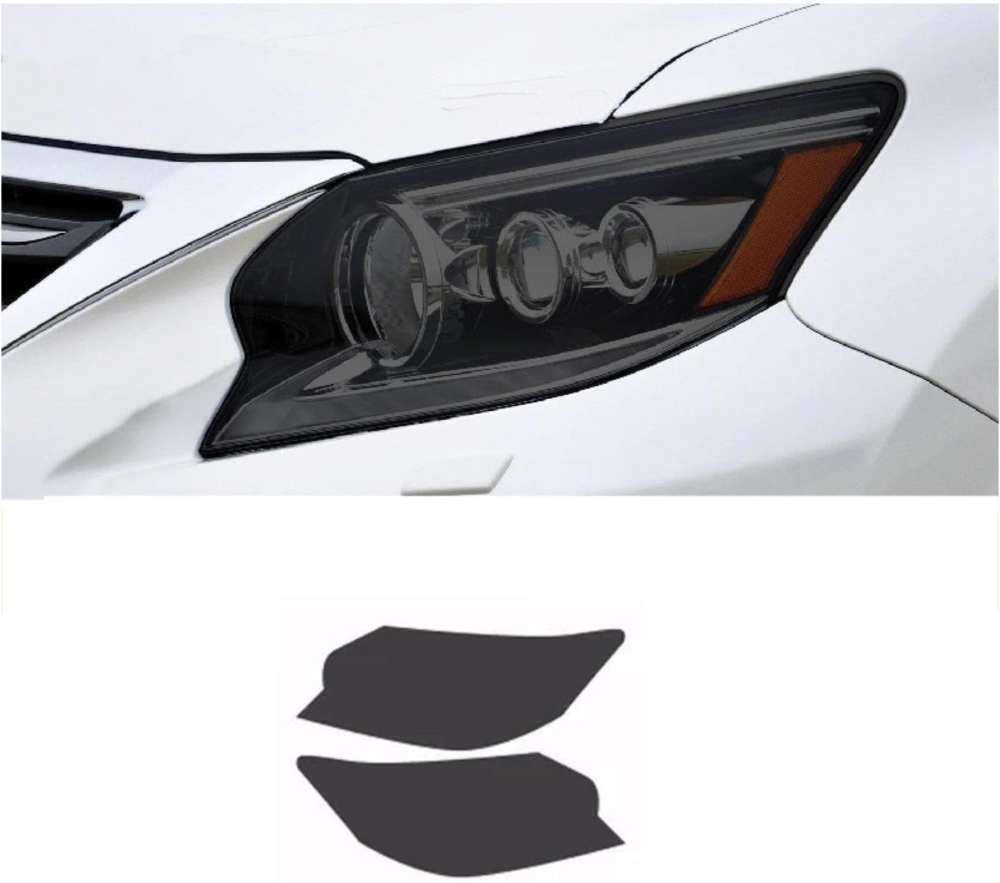 SamLng Car Front Light Film for Lexus GX460 2014 2015 2016 2017 2018 2019 2020 Car Headlight Film Front Light Transparent Blackened Moulding Vinyl Protection Sticker Car Light Film