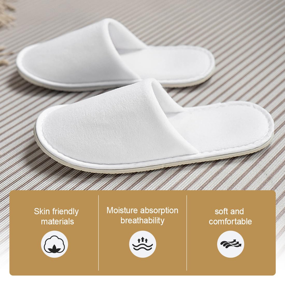 2 Paia Ciabatte Hotel Monouso per Ospiti Comode e Traspiranti SPA Famiglia Unisex (spessore extra)